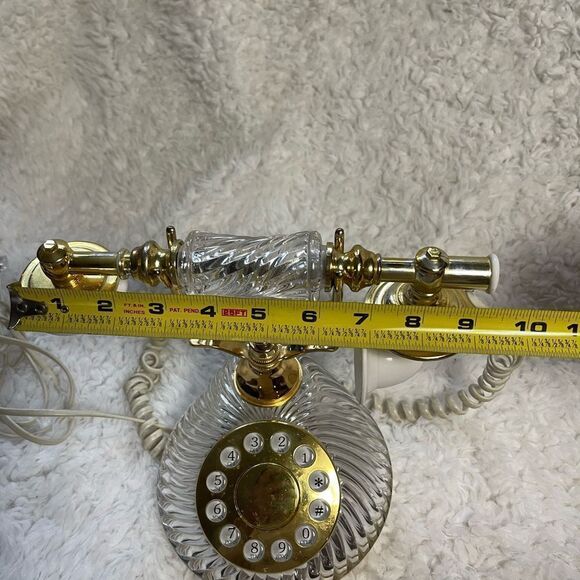 Hentak Limited Vintage crystal look phone, Rotary telephone, Gold &Clear . - Picture 11 of 13